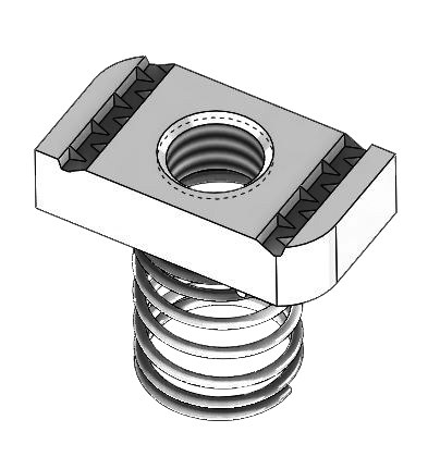 1/2 Plated Strut Nut With Spring 