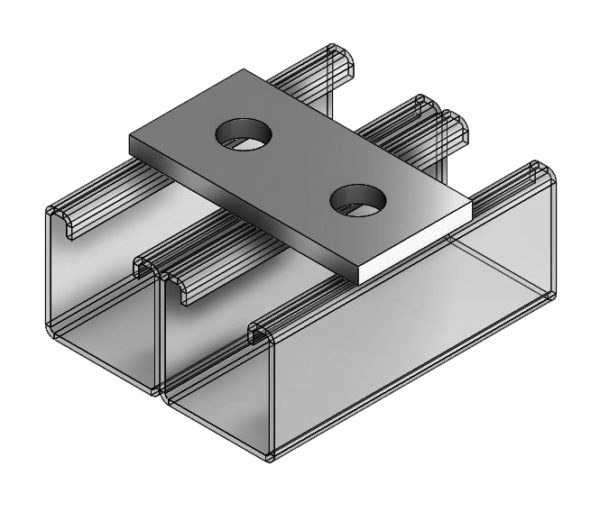 Fig. 9004FF 2-Hole Splice Plate, Side To Side Strut 1-5/8" x 3-1/4"