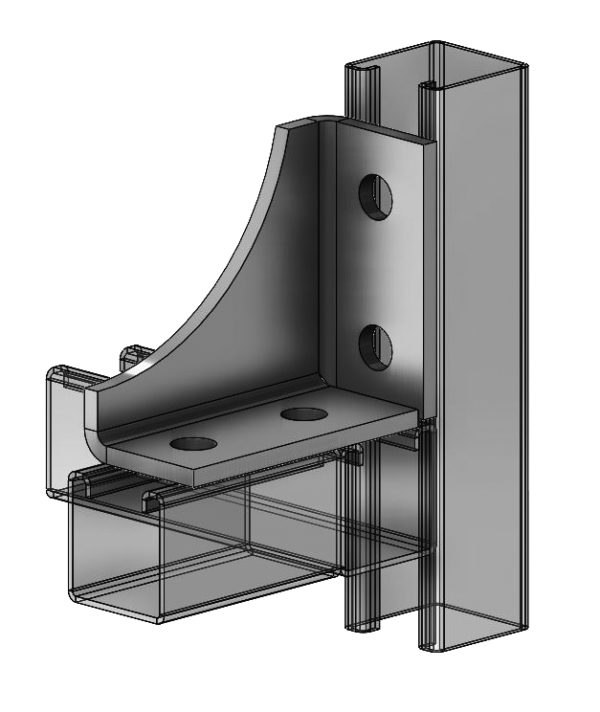 Fig. 9033CA 4-Hole Webbed Corner Angle, Left Hand, 3-1/2" x 4-1/8"