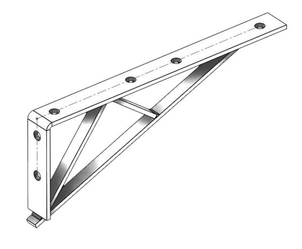 Fig. 9107BB Heavy Duty Shelf Bracket, 16-1/2"