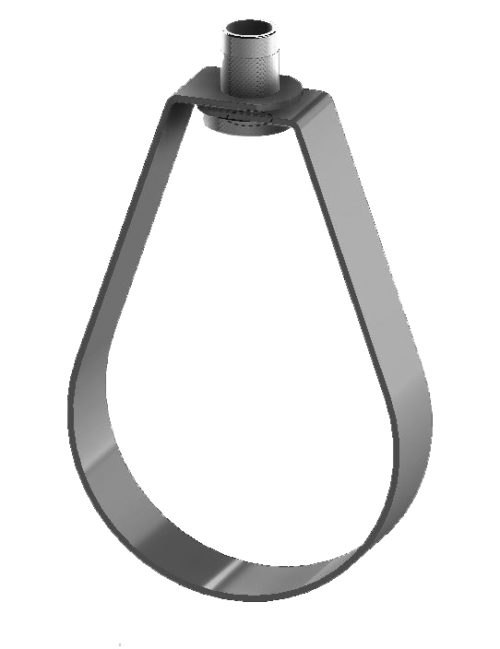 Erico 100 Steel Heavy Duty Adjustable Swivel Loop Hanger, 1-1/2 inch,  Electro-Zinc Plated